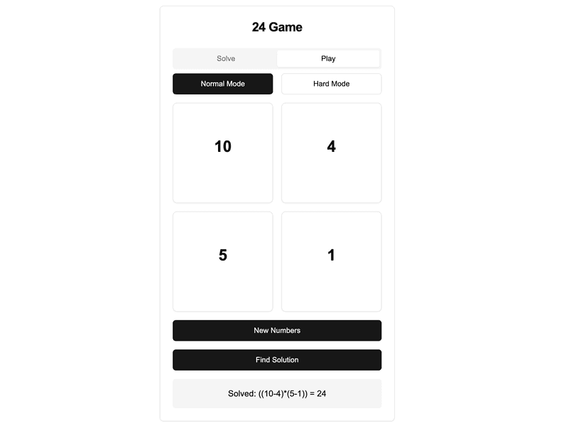 24 Card Game Example